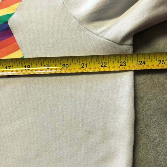 PINK Victoris'a Secret White Quarter Zip Pullover Rainbow Logo Size XL - Picture 6 of 10